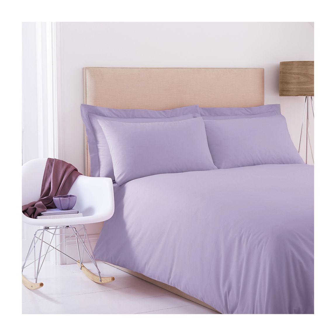 Poetry Plain Dye Double Lilac Duvet Cover Set main product photo
