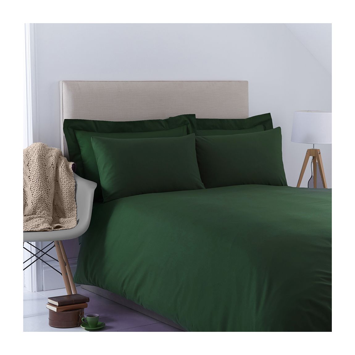 Poetry Plain Dye Single Bottle Green Duvet Cover Set main product photo