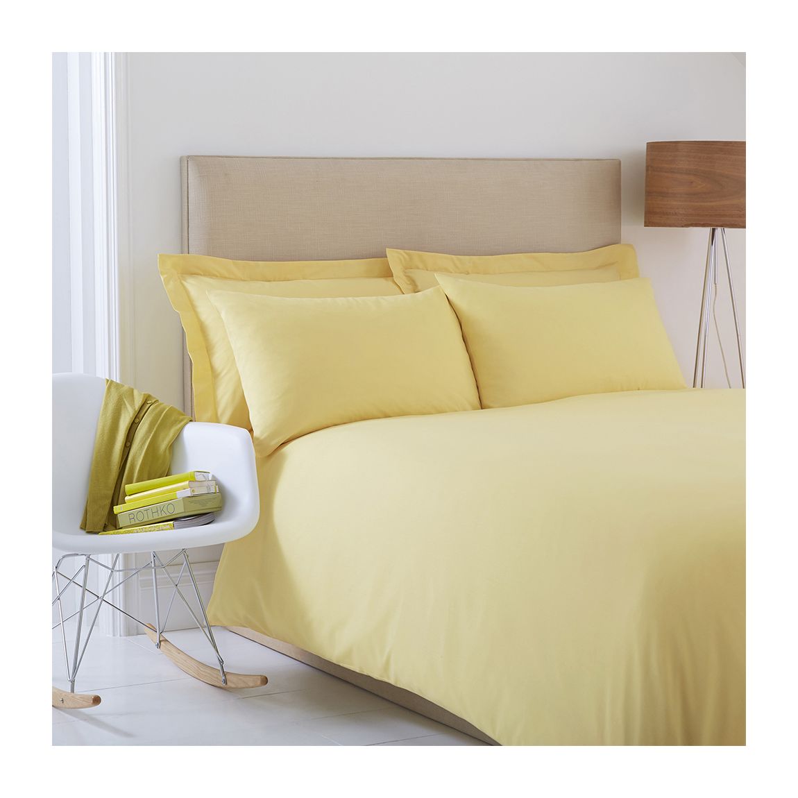 Poetry Plain Dye Single Lemon Duvet Cover Set main product photo