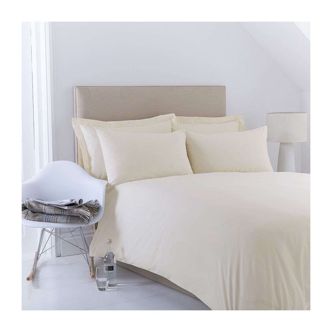 Poetry Plain Dye Double Ivory Duvet Cover Set main product photo