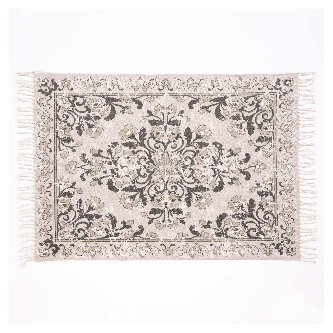 Kew 120x170cm Grey Antique Printed Rug with Tassel main product photo