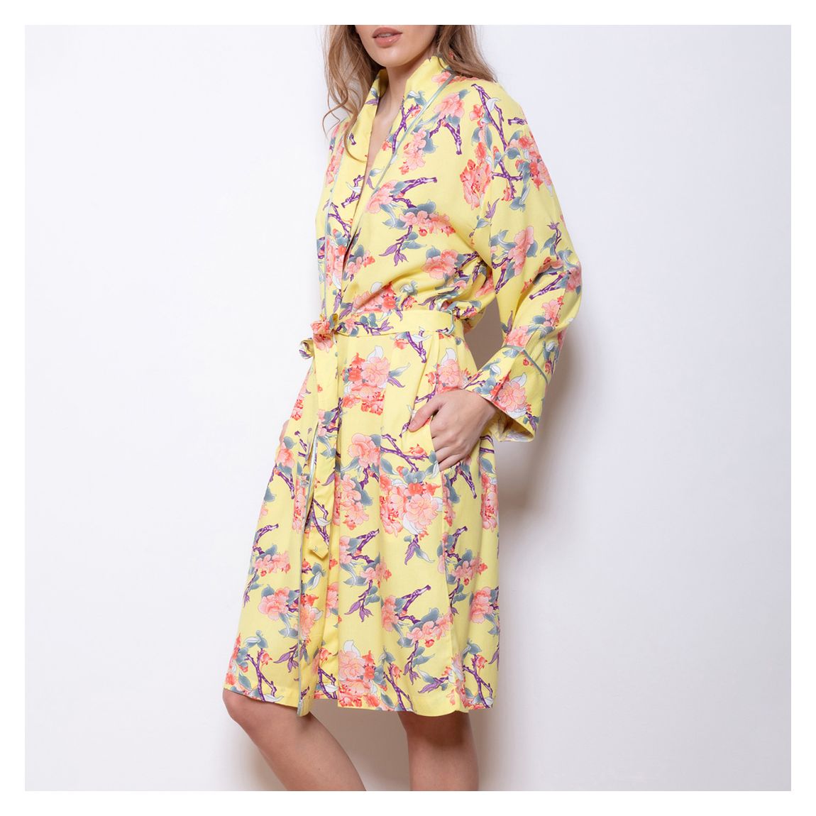 Oriental Flora Long Sleeve Grace Shawl Robe main product photo