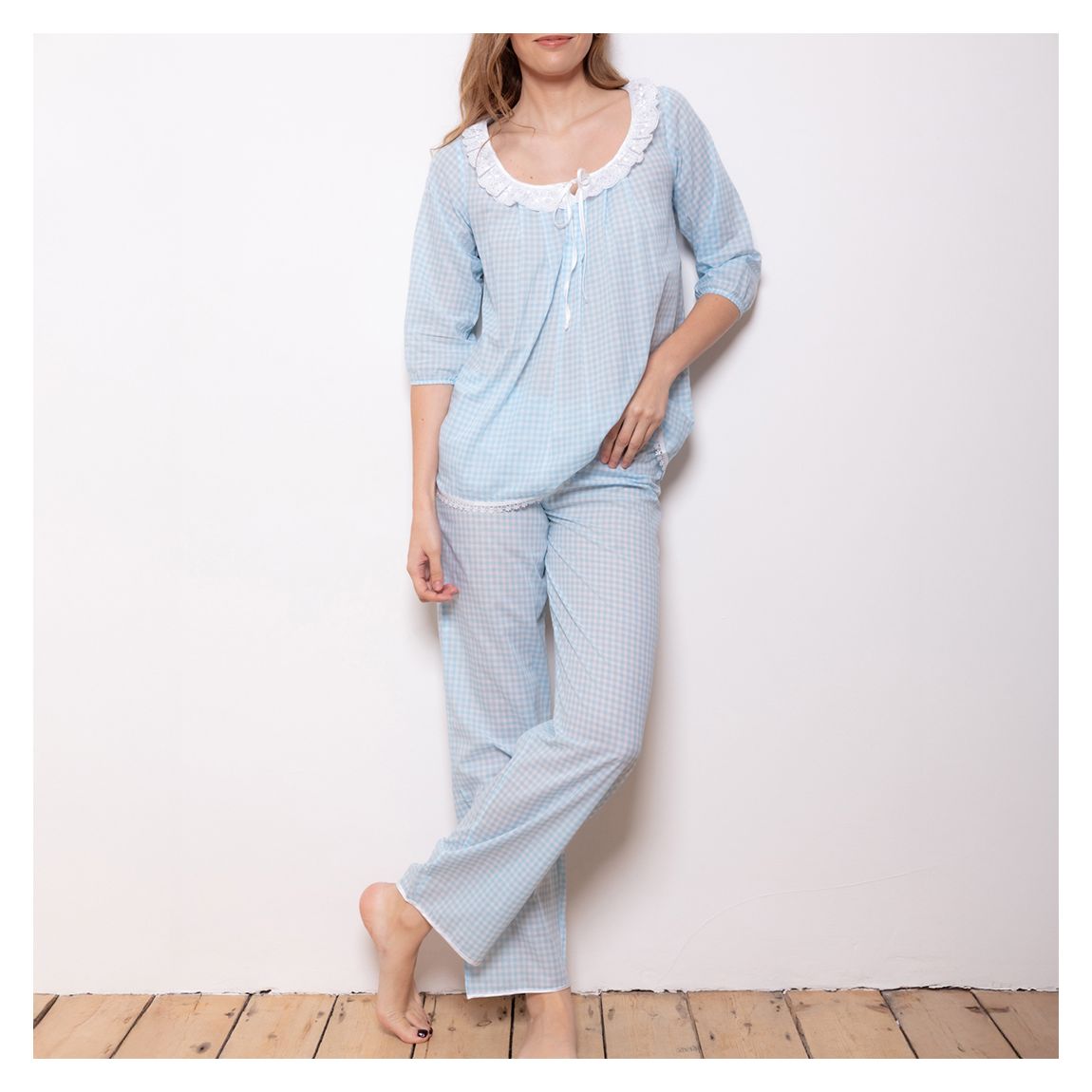 Ruffle 3/4 Sleeve PJ Set main product photo
