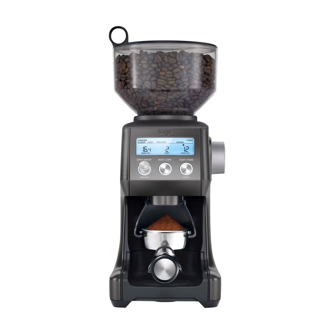the Smart Grinder Pro Black Stainless Steel main product photo