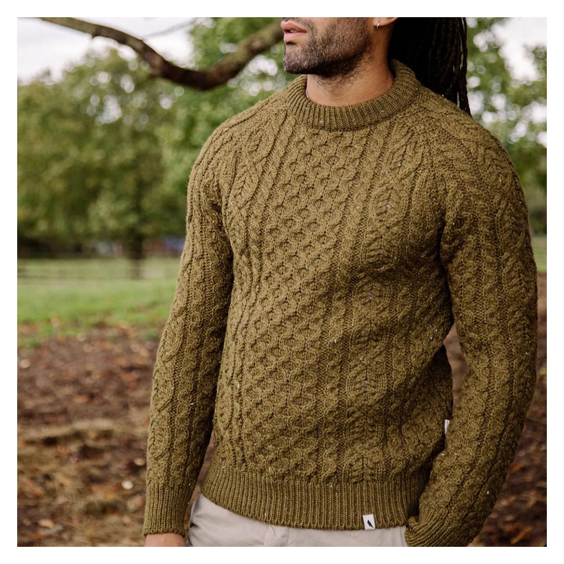 Dark Khaki Hudson Aran Jumper main product photo