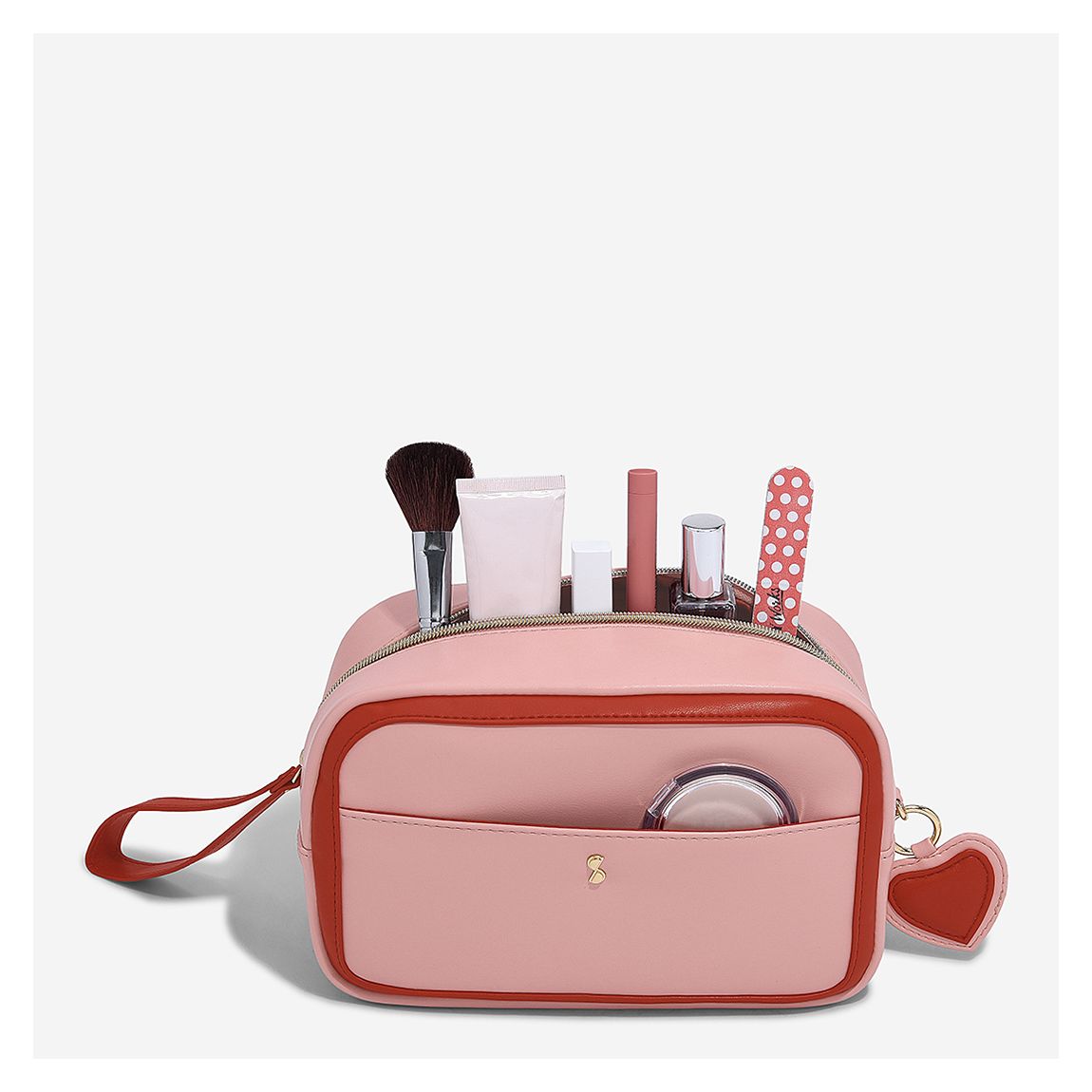 Pink Washbag with Heart Keyring main product photo