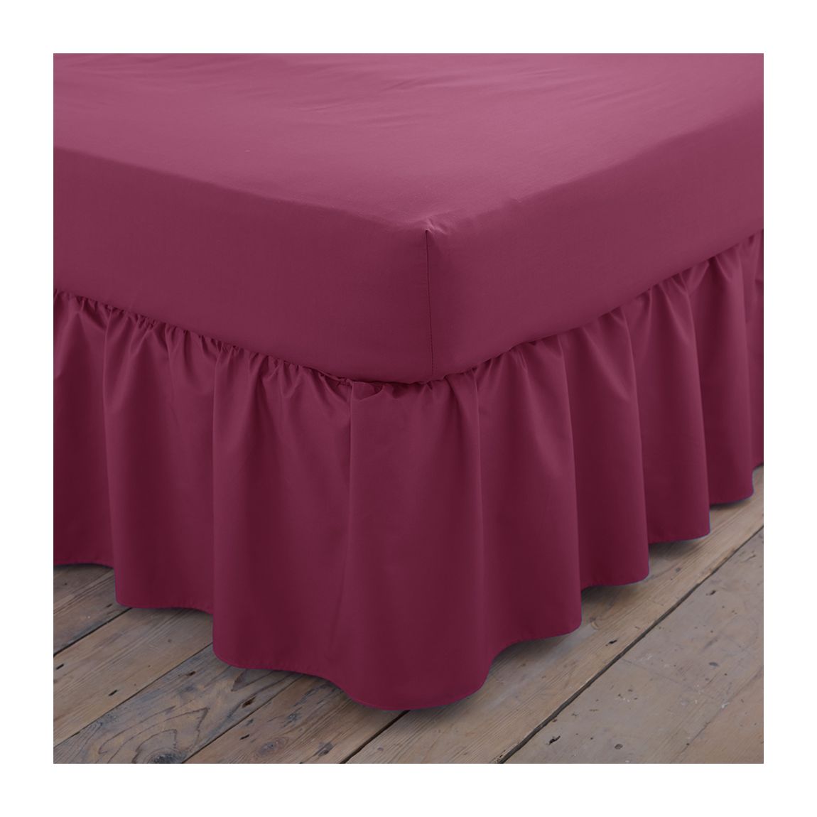 Charlotte Thomas Poetry Plain Double Platform Valance Sheet Frilled - Burgundy main product photo