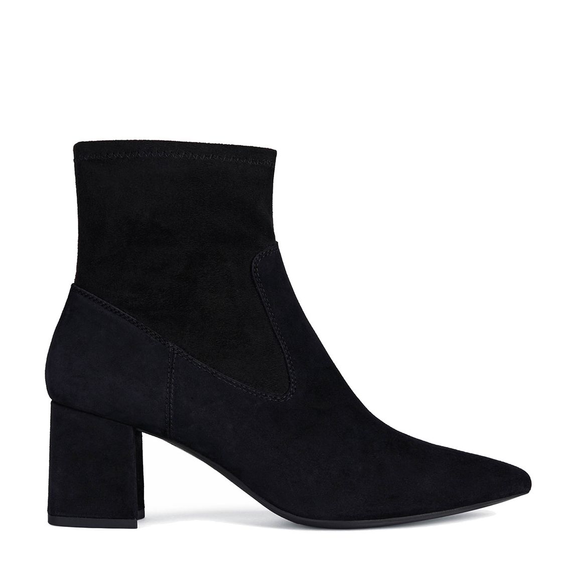 Black Suede Bigliana Stretch Ankle Boot main product photo