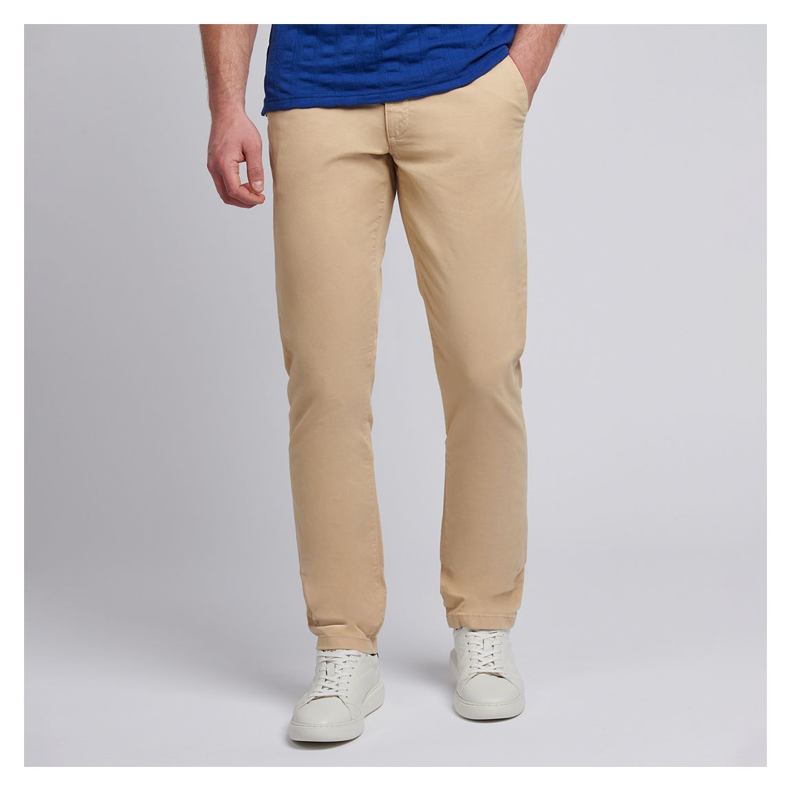 Beige Classic Cotton Blend Chino Shorts main product photo