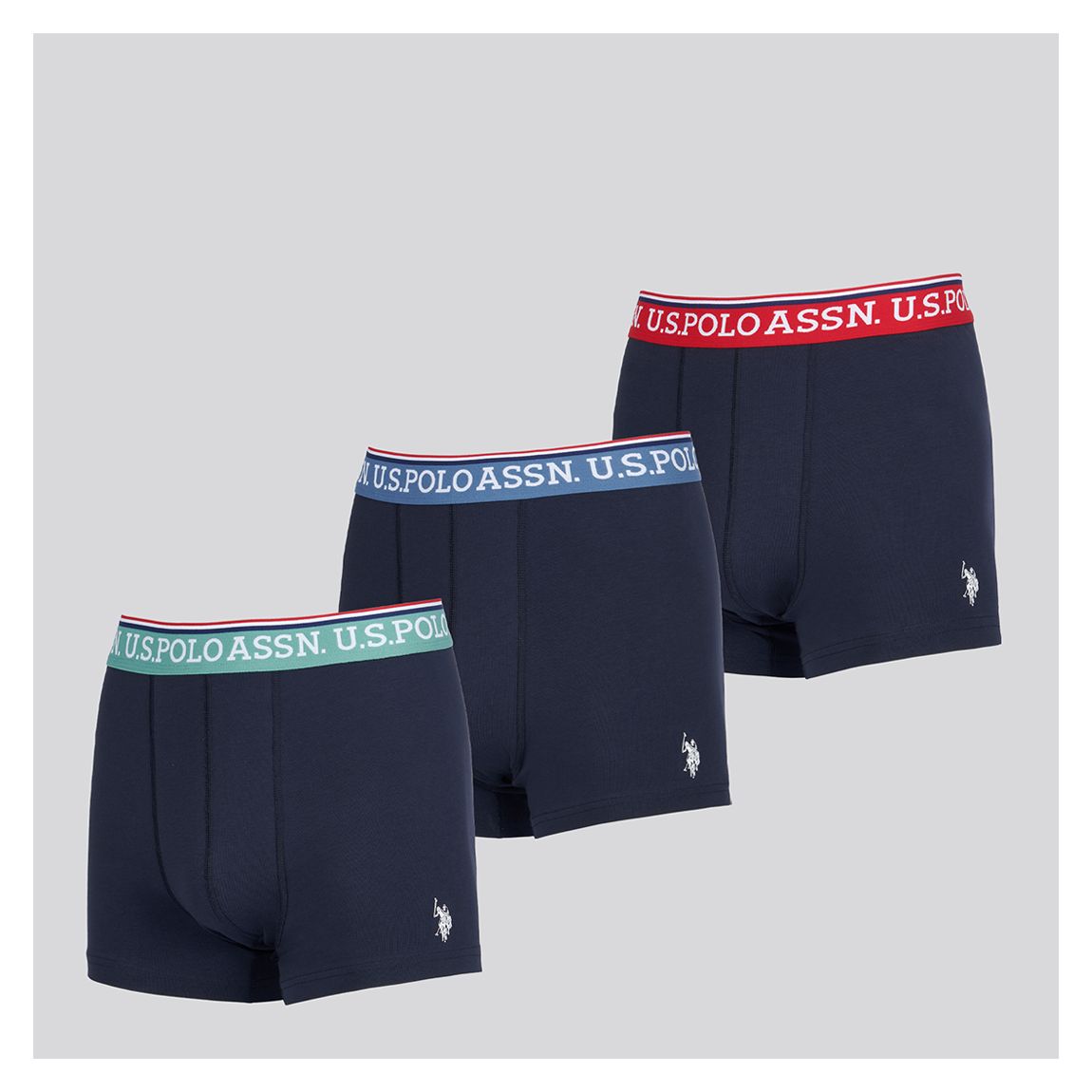 Navy 3-Pack Cotton Blend Highlight Boxer Short main product photo