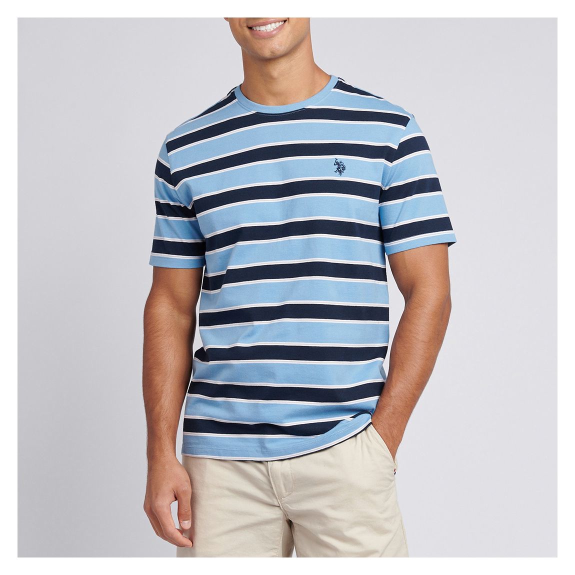 Multi Stripe Double Horseman Cotton T-Shirt main product photo