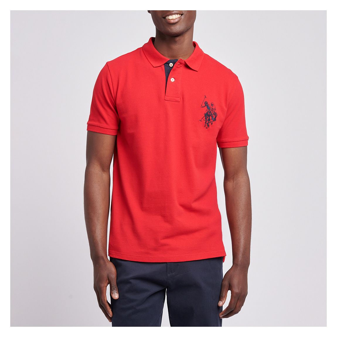 Red Player Pique Cotton Polo Shirt main product photo