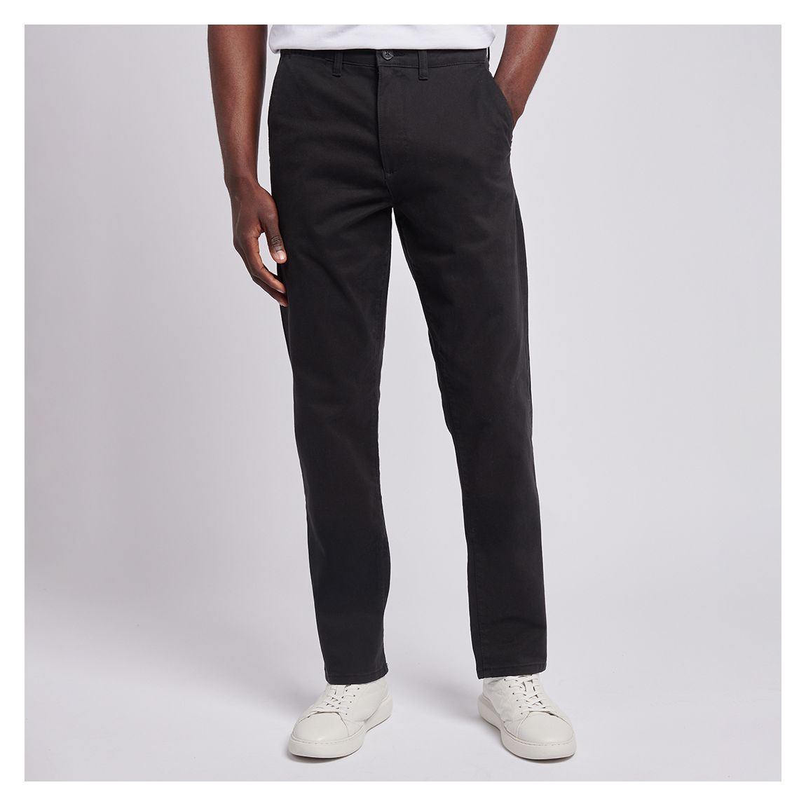 Black Classic Cotton Blend Chino Trouser main product photo