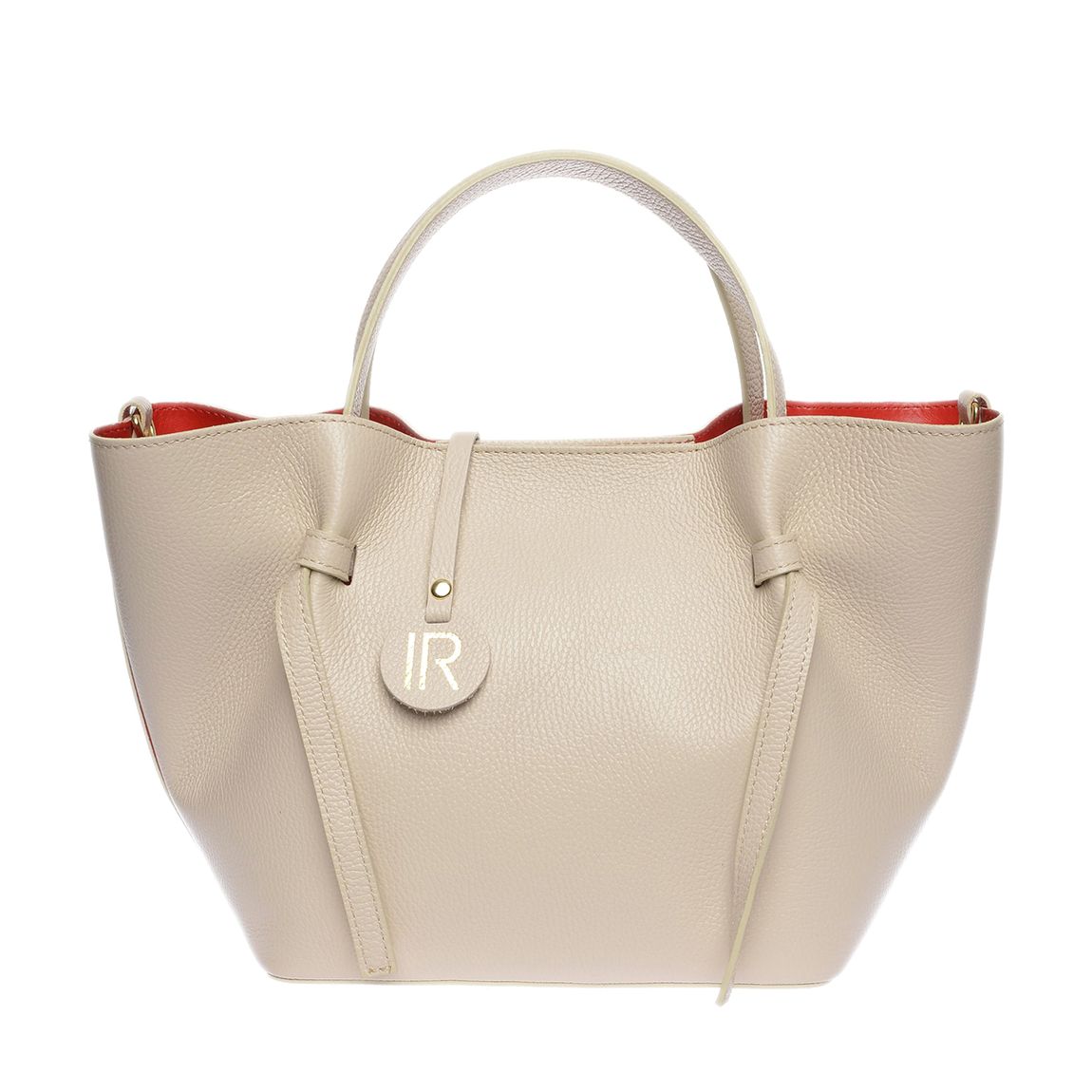 Beige Italian Leather Handbag main product photo