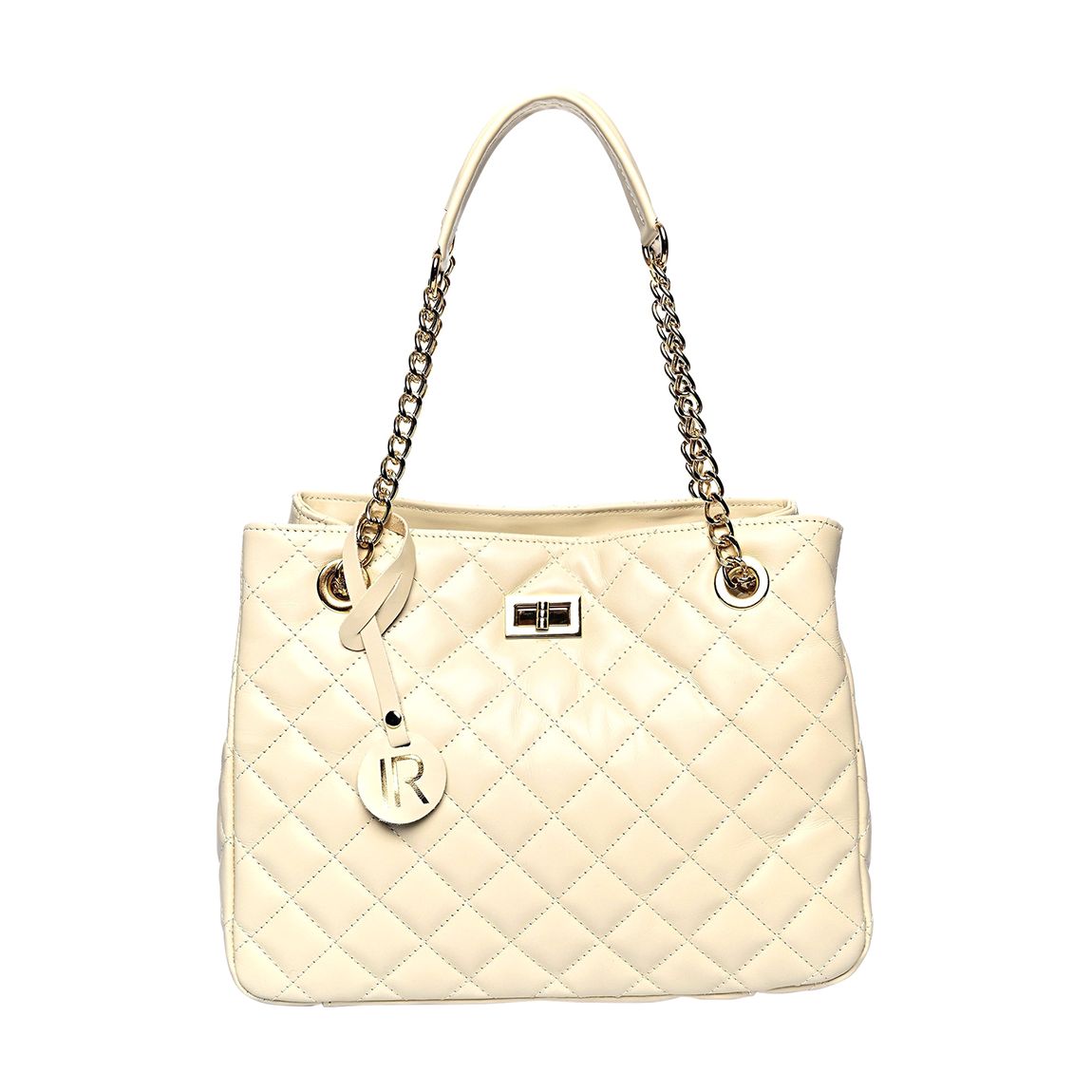 Beige Italian Leather Shoulder Bag main product photo