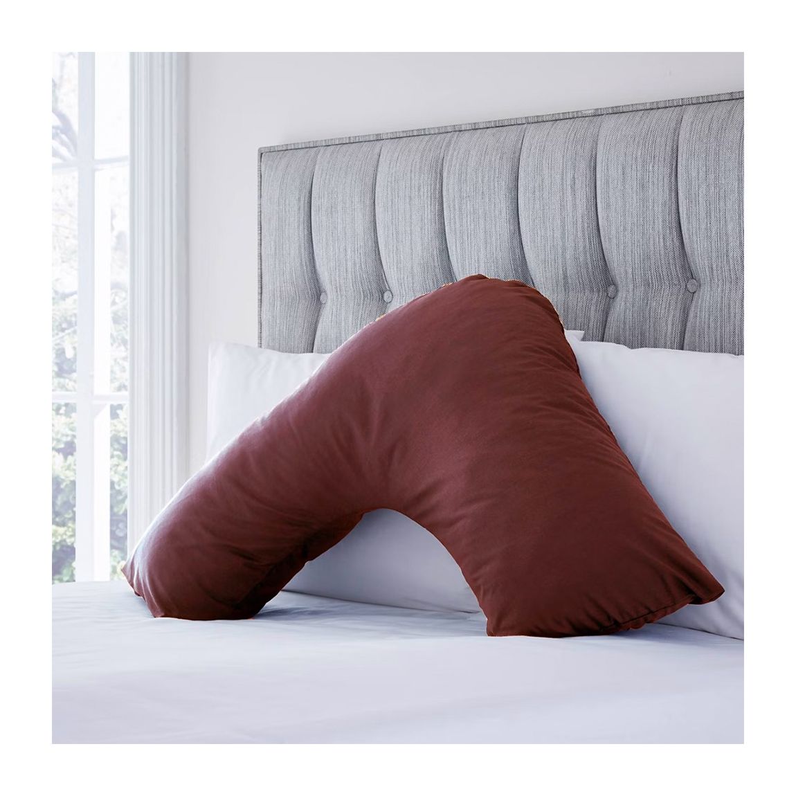 Charlotte Thomas Poetry Plain Dye V-Shape Ortho Pillowcase - Aubergine main product photo