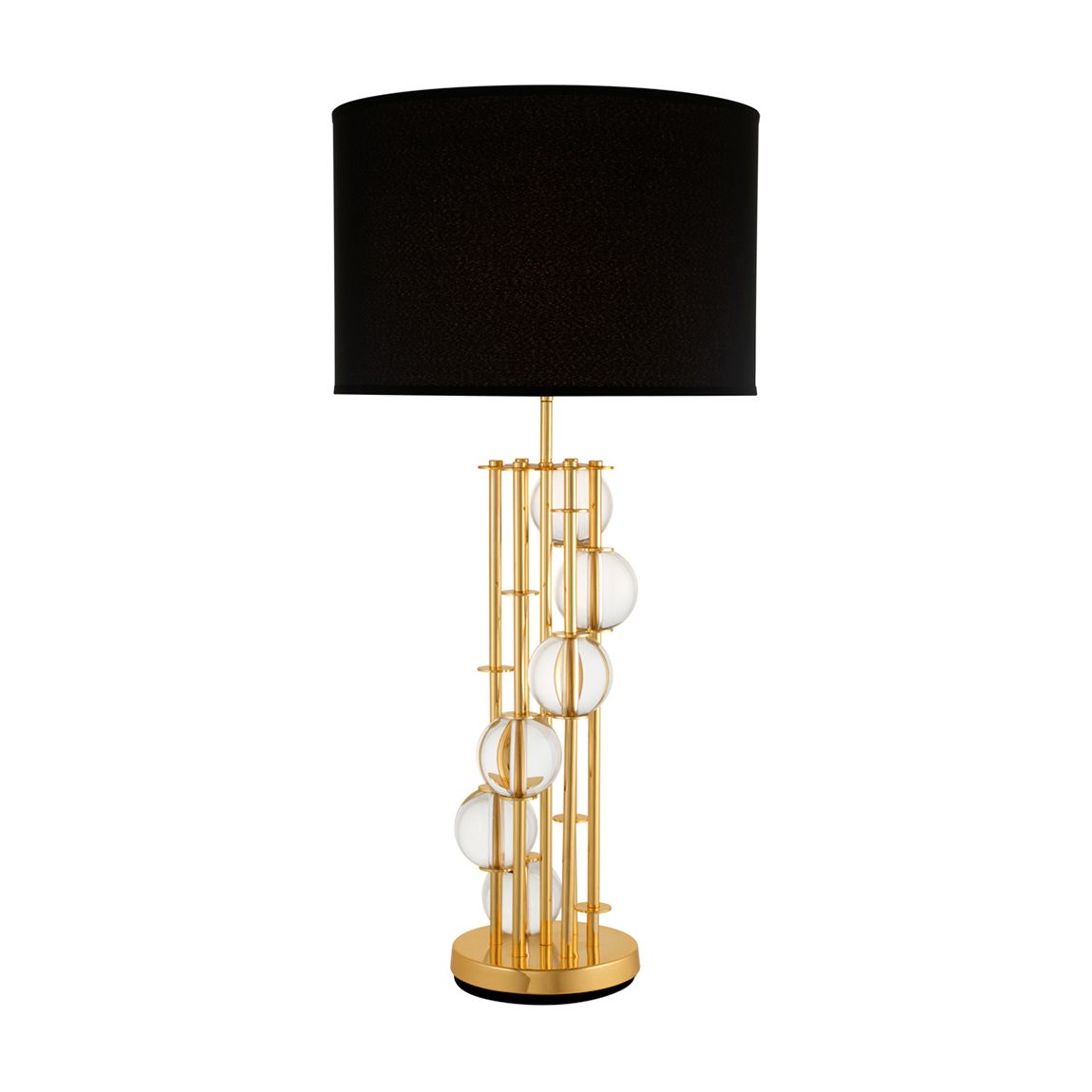 Table Lamp Lorenzo Incl Black Shade, Gold Finish main product photo