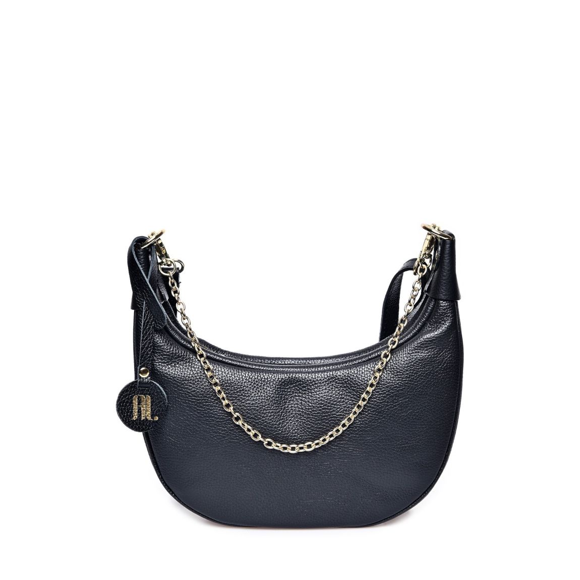 Black Italian Leather Crossbody Bag main product photo