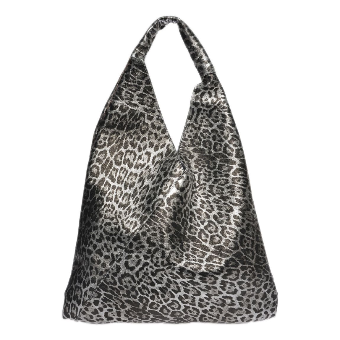 Silver Italian Leather Hobo Bag main product photo
