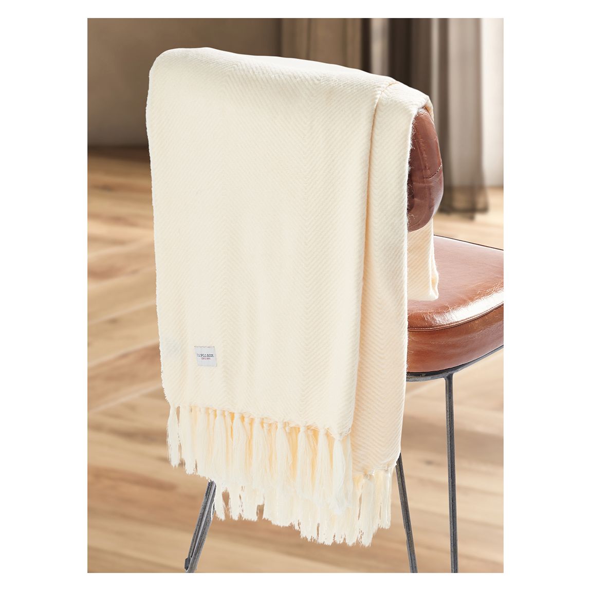 Luxury Herringbone Throw, Eggnog main product photo