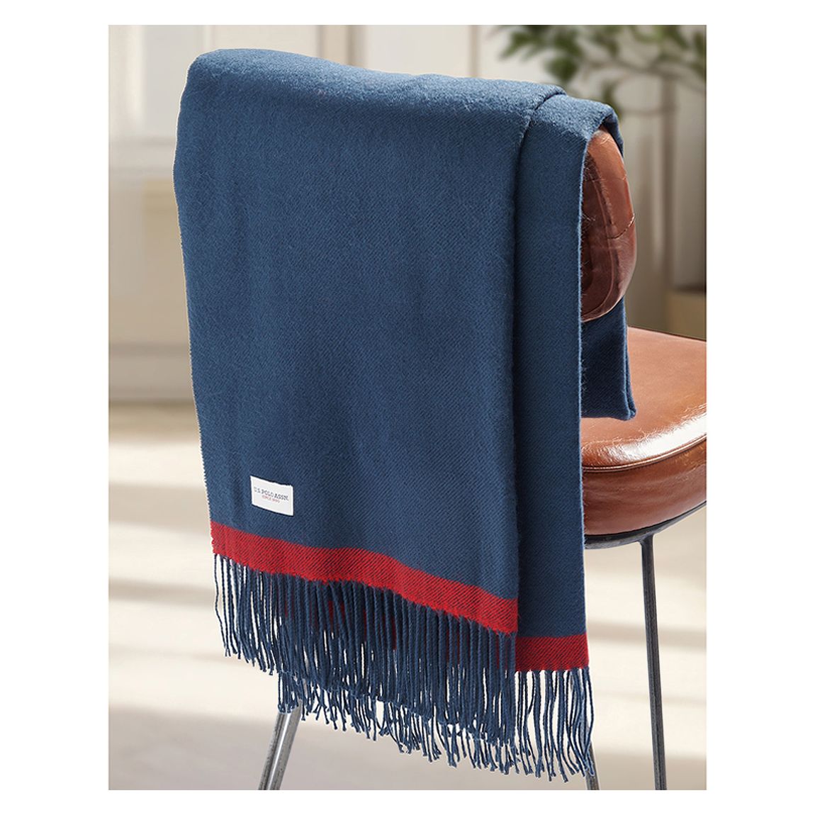 Luxurious Soft Handle Twill Boxed Throw, Navy Iris main product photo