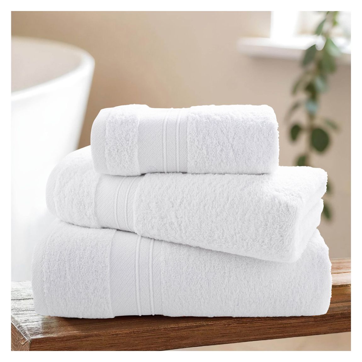 Super Soft Pure Cotton 2 Pack of Hand Towels, Bright White main product photo