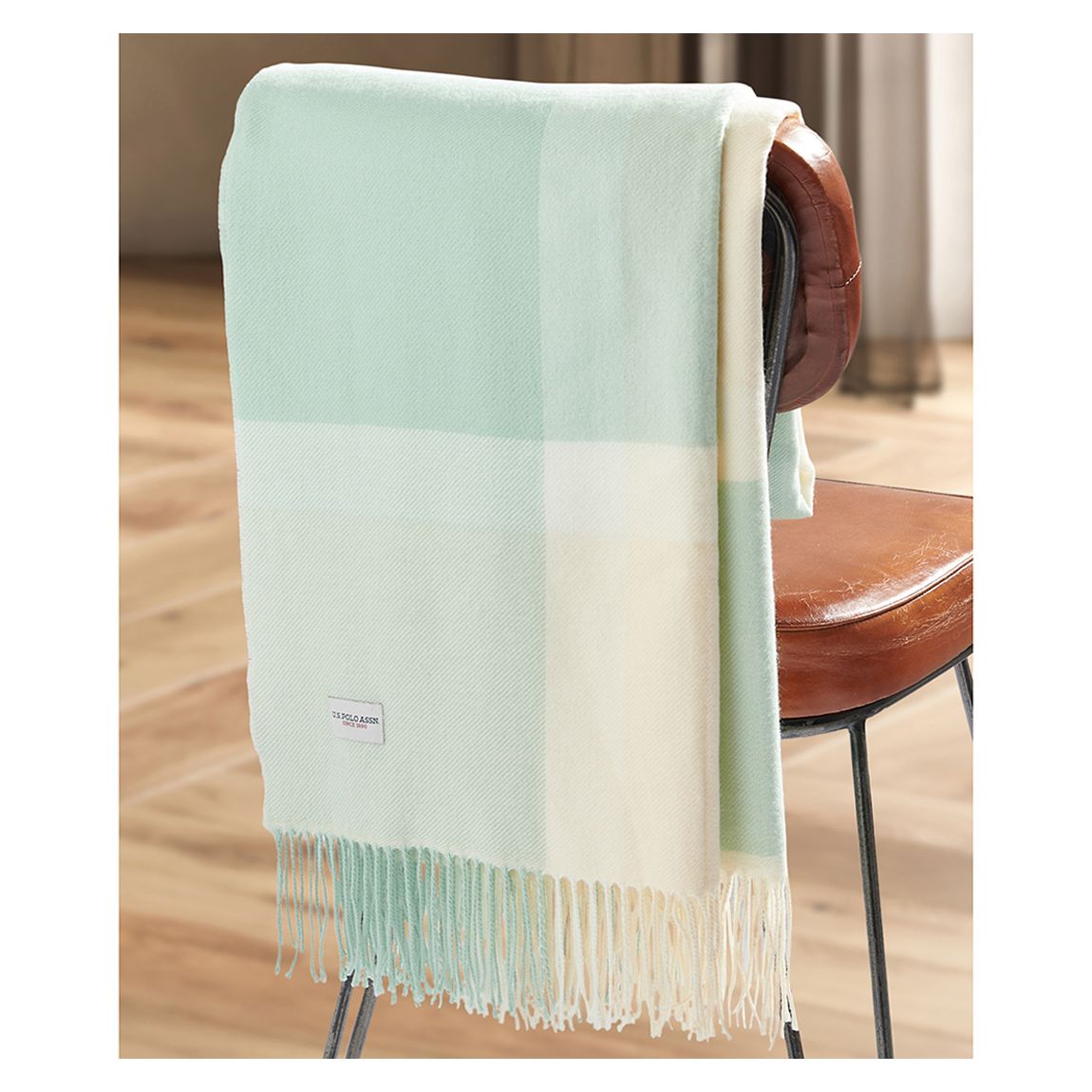 Luxurious Soft Check Boxed Throw, Harbour Grey main product photo