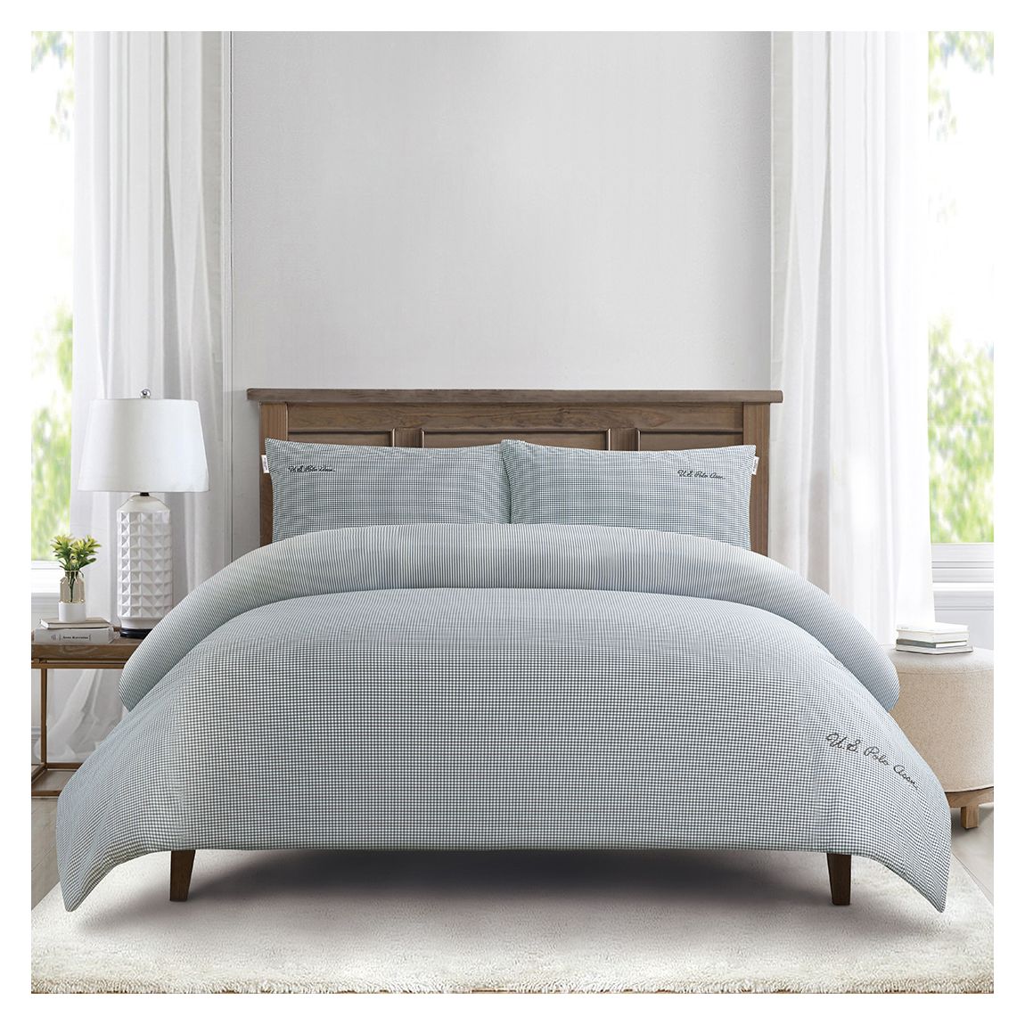Pure Cotton Check Duvet Set, King, Tornado main product photo