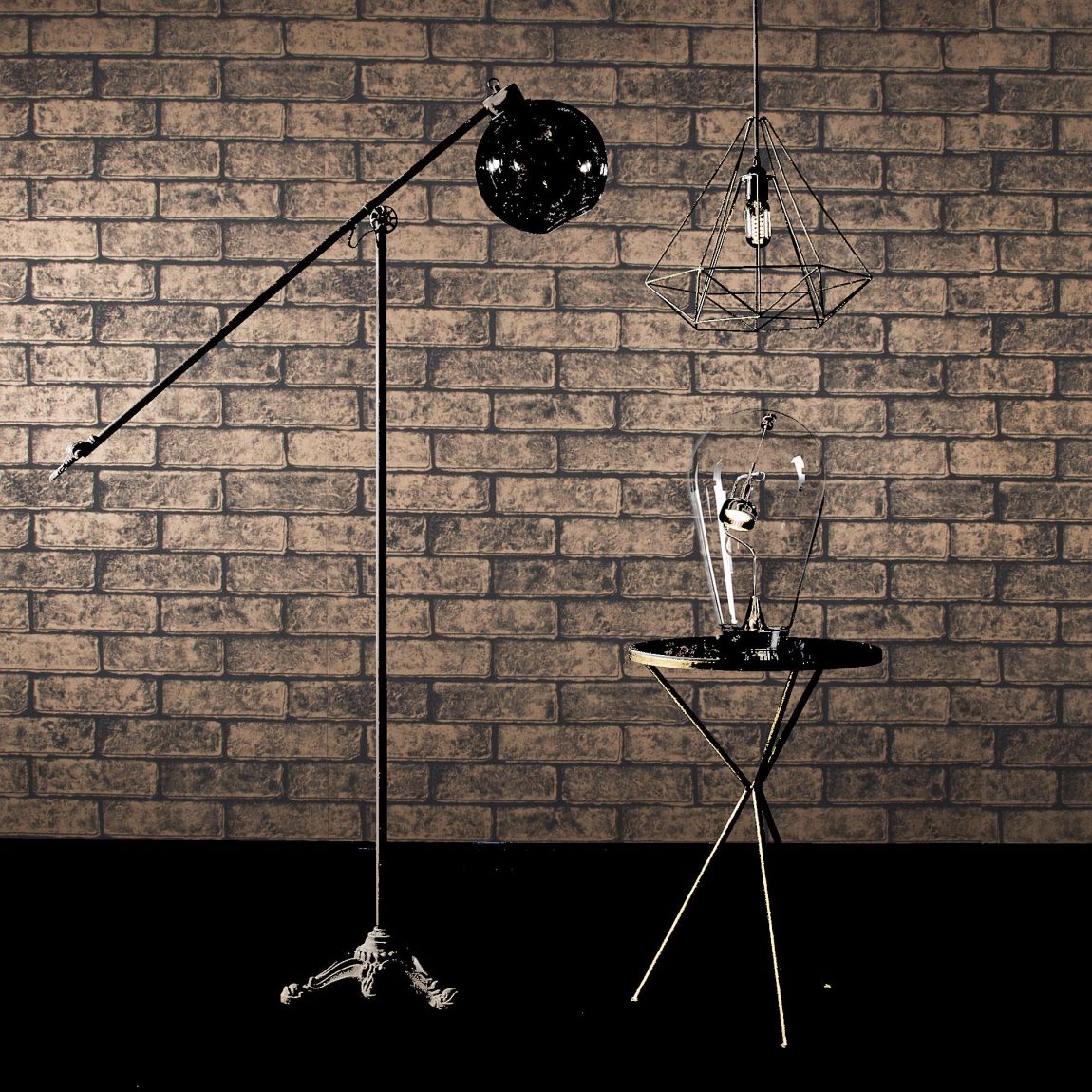 Graham & Brown Metallic Brick Bronze Black Wallpaper main product photo