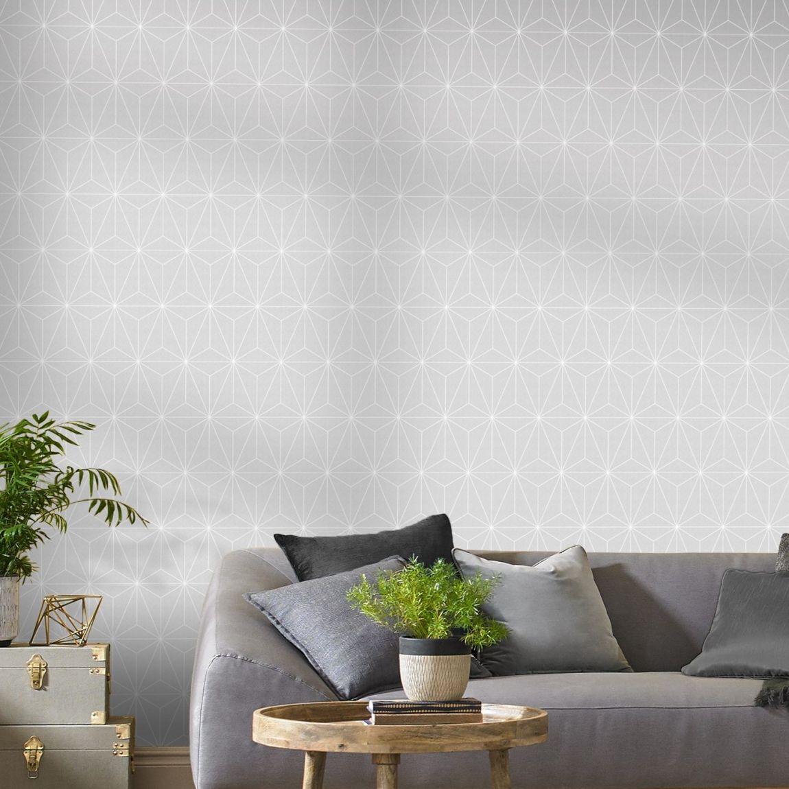 Graham & Brown Prism Silver Wallpaper main product photo