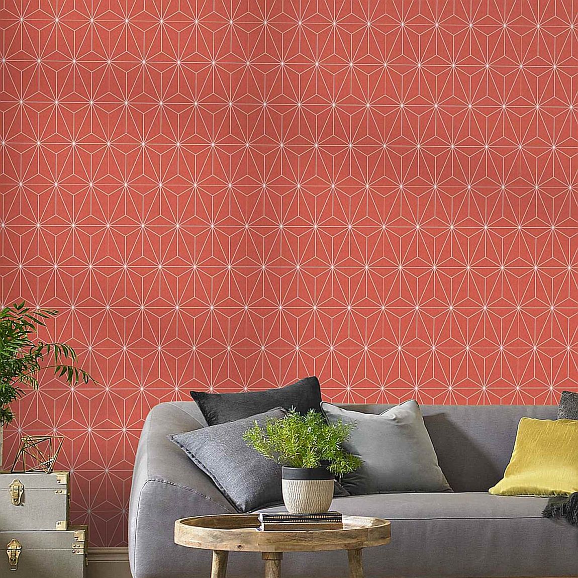 Graham & Brown Prism Coral Wallpaper main product photo