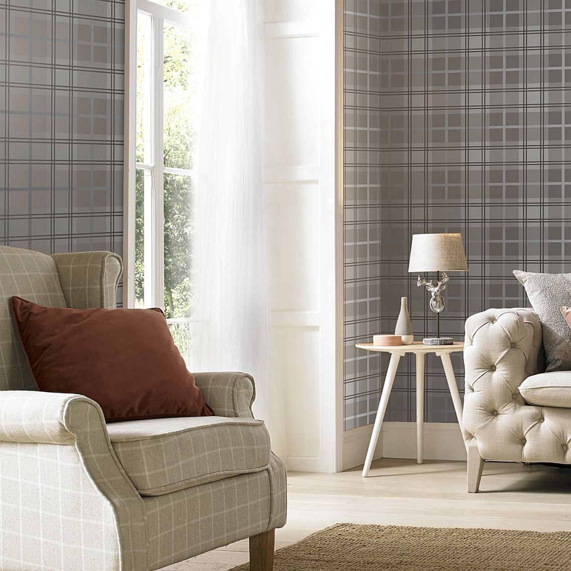 Graham & Brown Tartan Earth Wallpaper main product photo