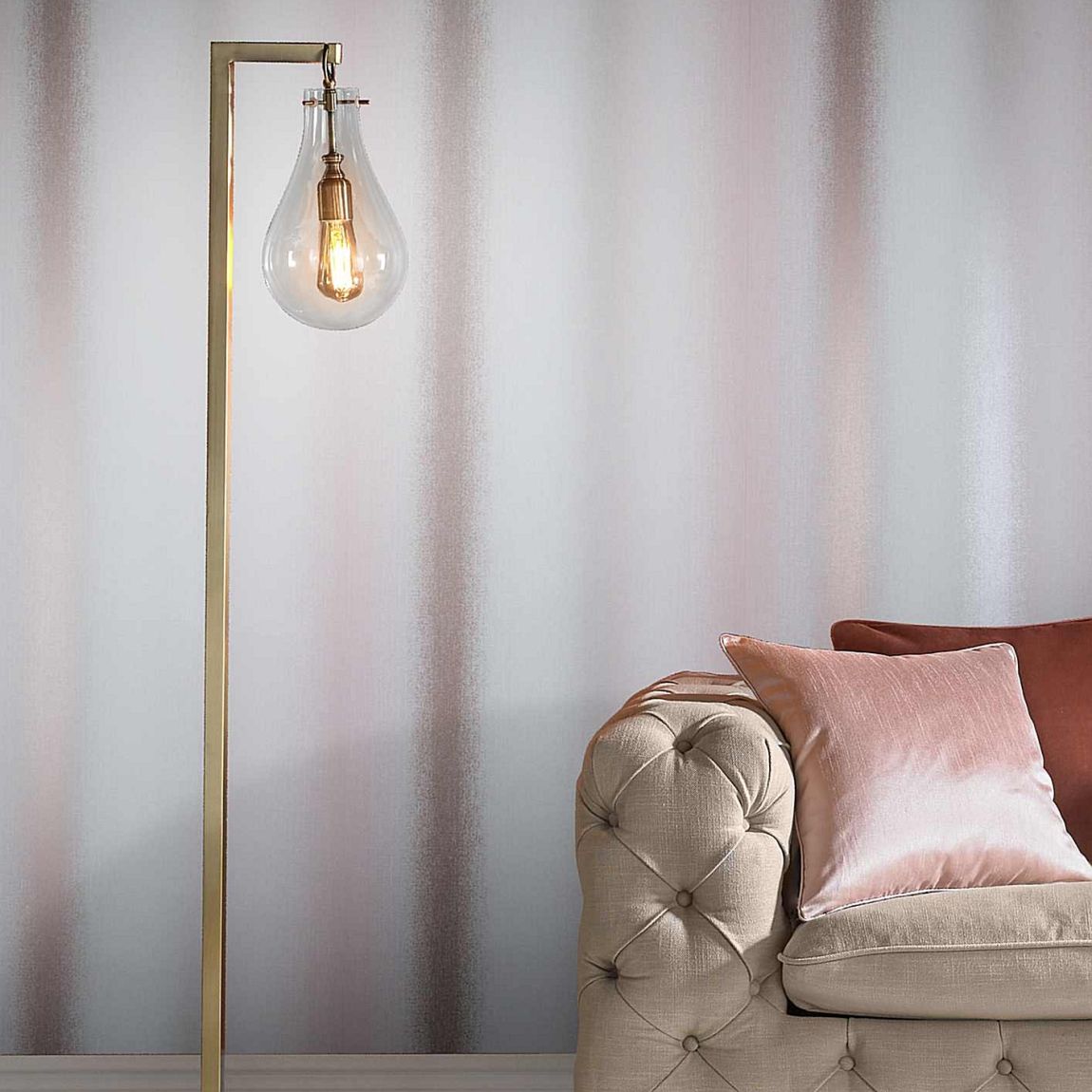 Graham & Brown Wild Flower Stripe Blush Wallpaper main product photo