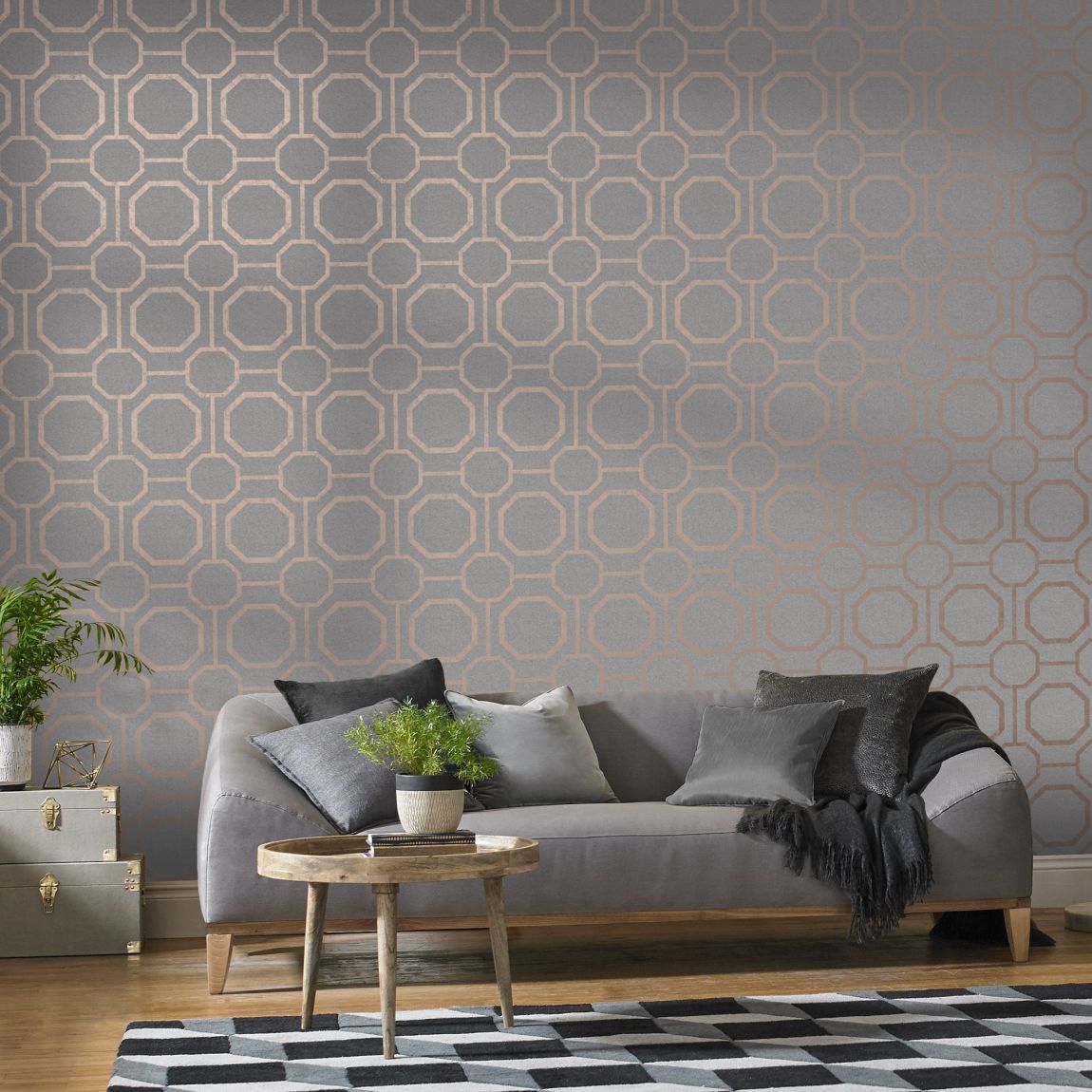 Graham & Brown Sashiko Rose Gold Wallpaper main product photo
