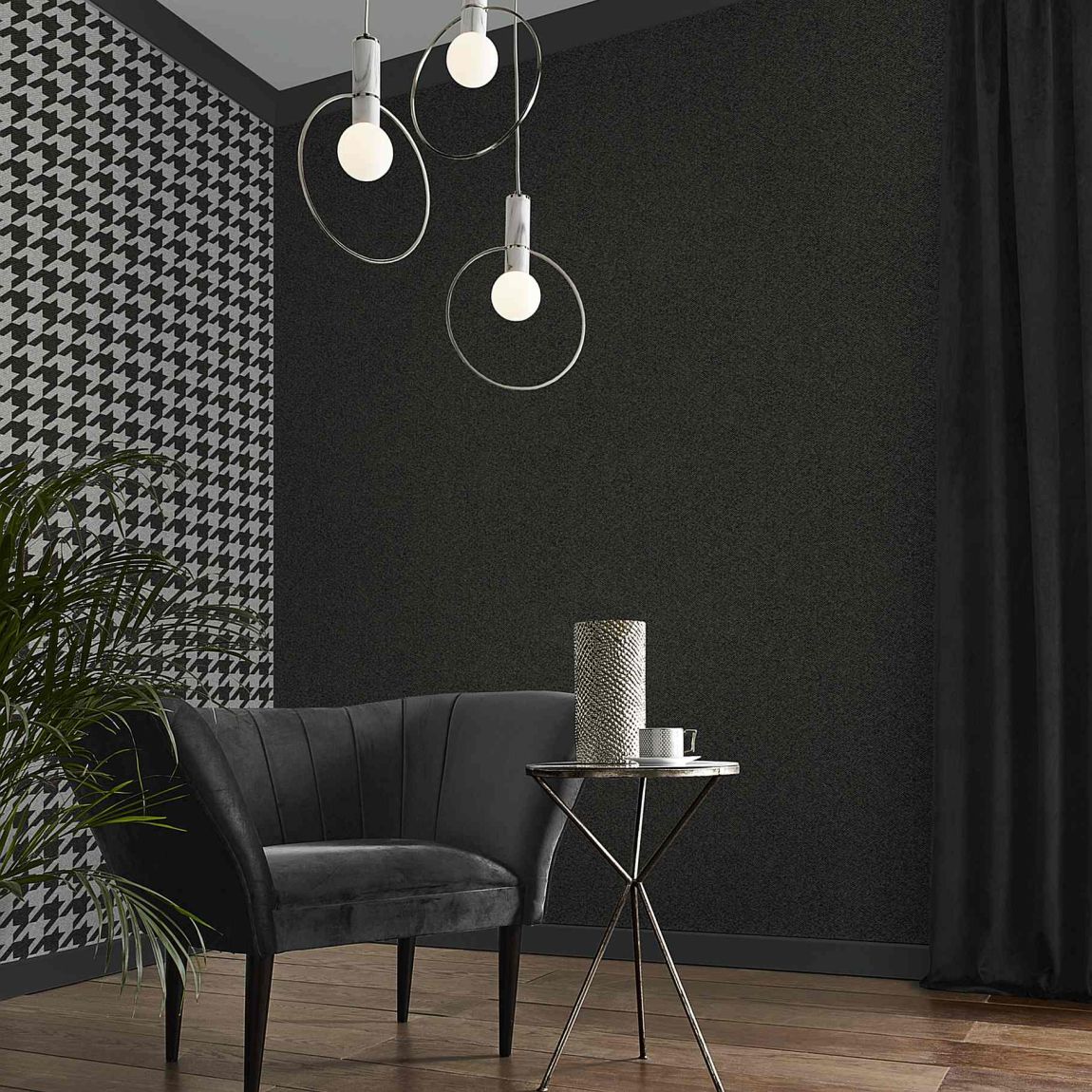 Graham & Brown Christian Texture Charcoal Wallpaper main product photo