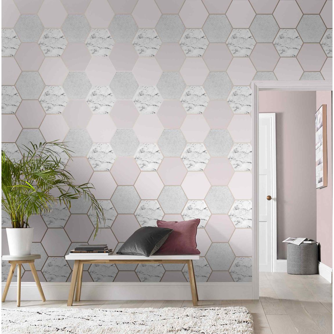 Graham & Brown Earthen Rose Quartz Wallpaper main product photo