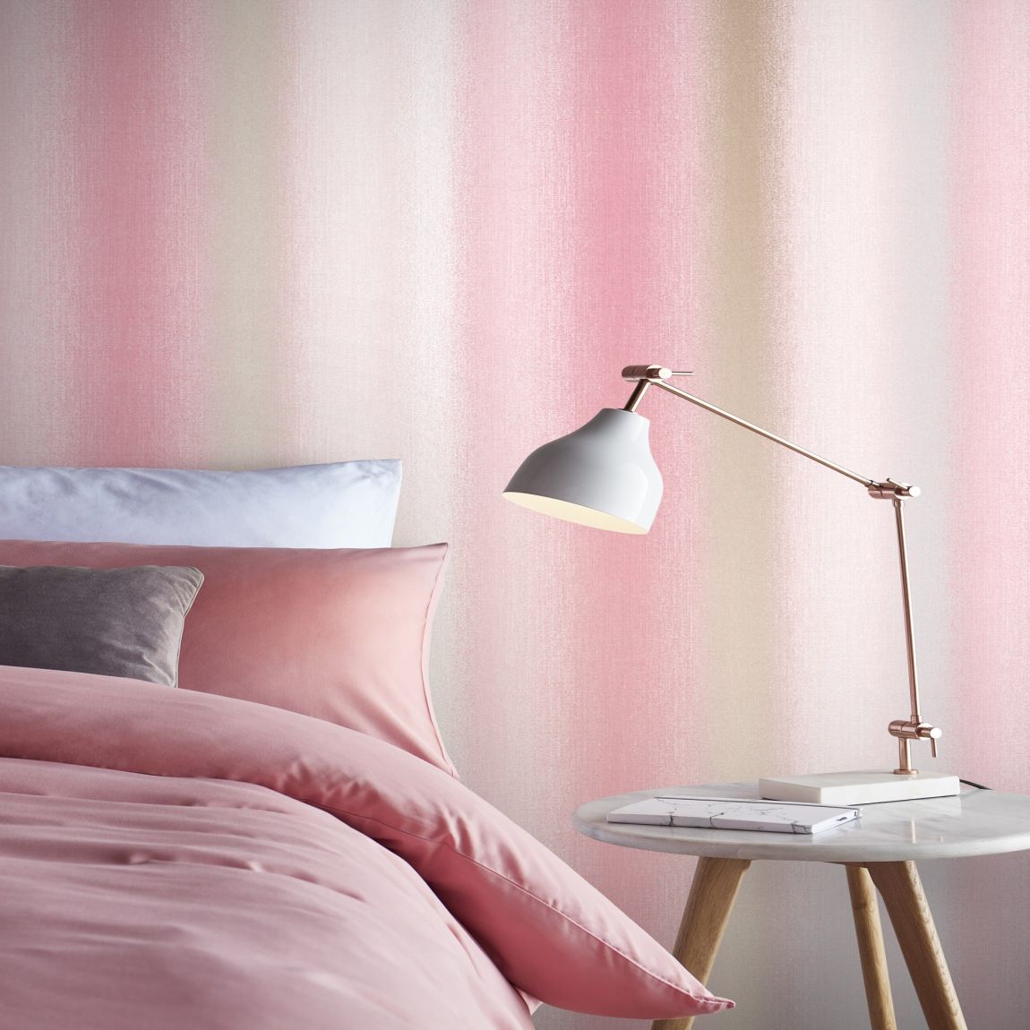 Graham & Brown Wild Flower Stripe Coral Wallpaper main product photo