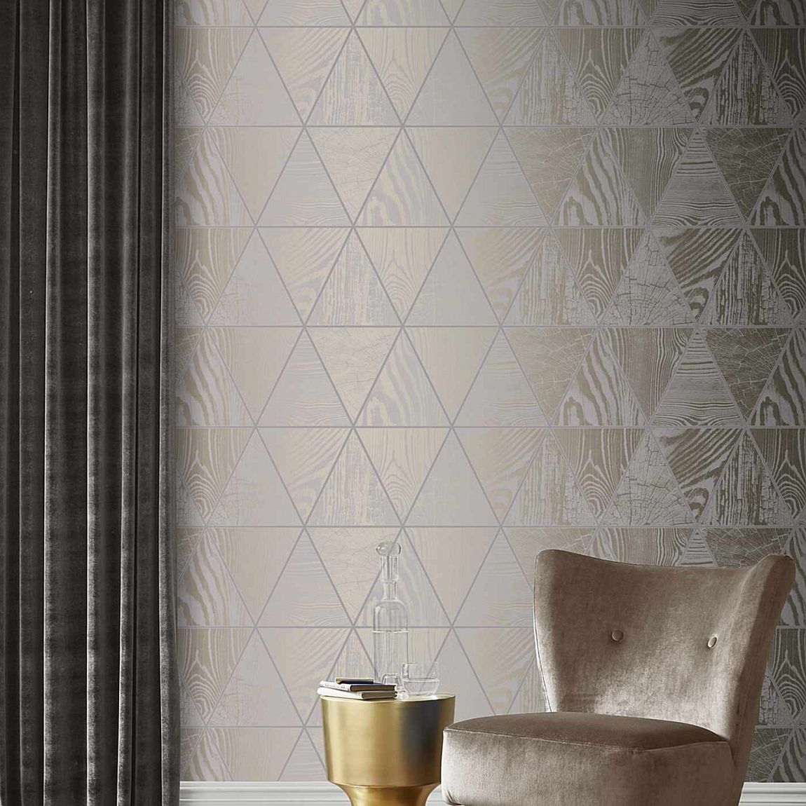 Graham & Brown Geo Grain Ash Wallpaper main product photo
