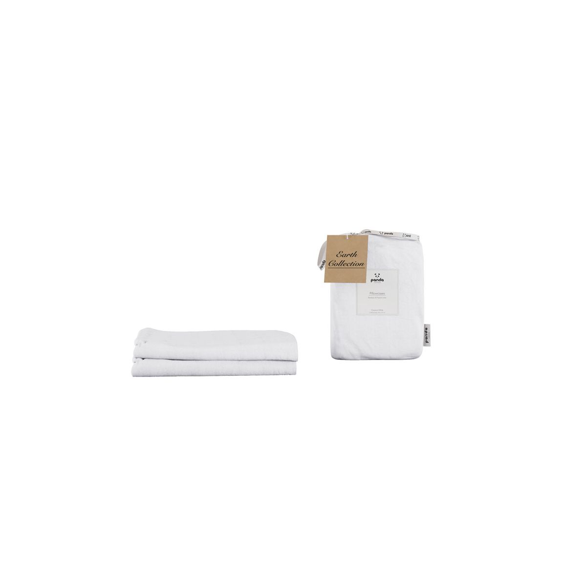 Panda Bamboo & French Linen Pillowcases (2-Pack) - Coconut White main product photo