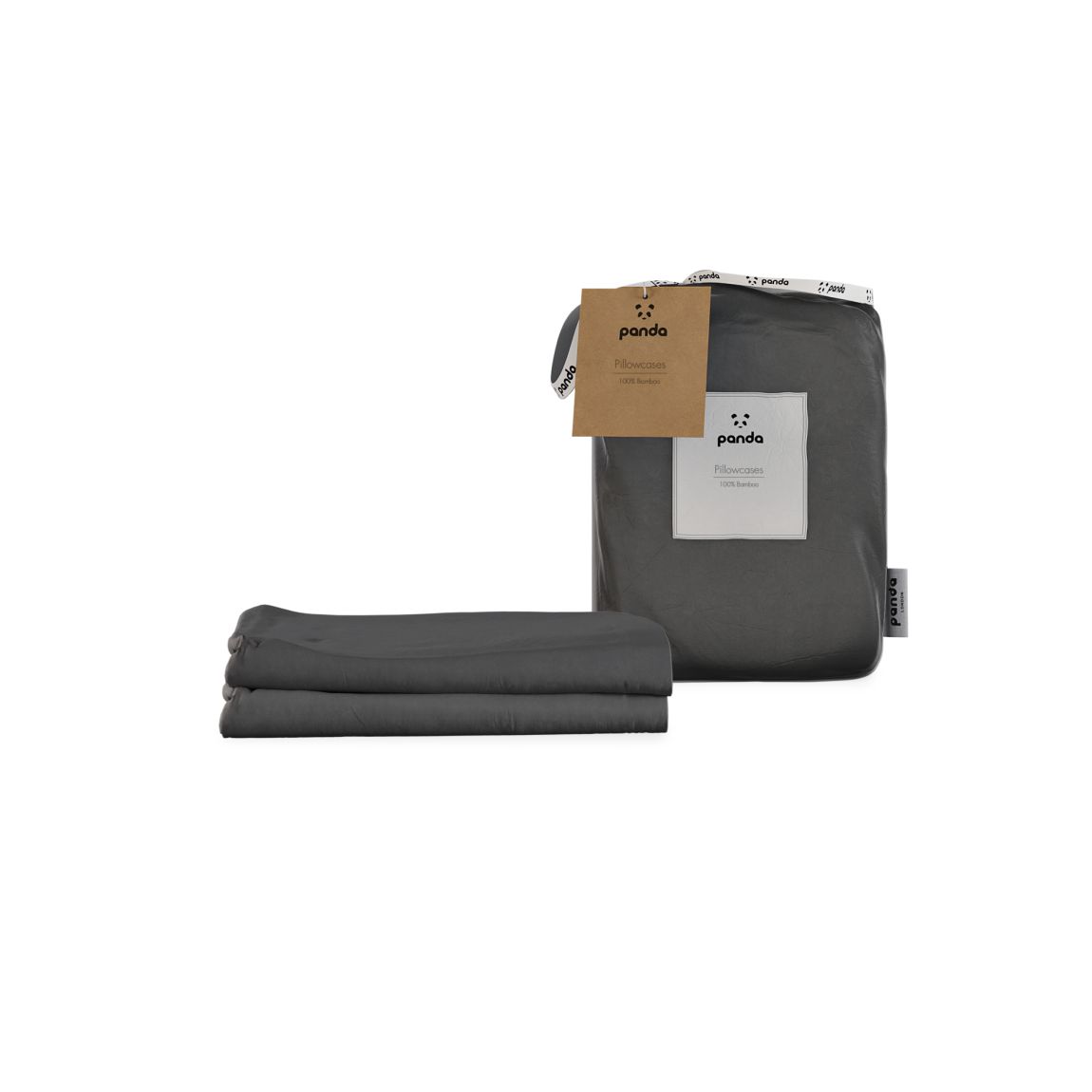 Panda 100% Bamboo Pillowcases - Urban Grey main product photo