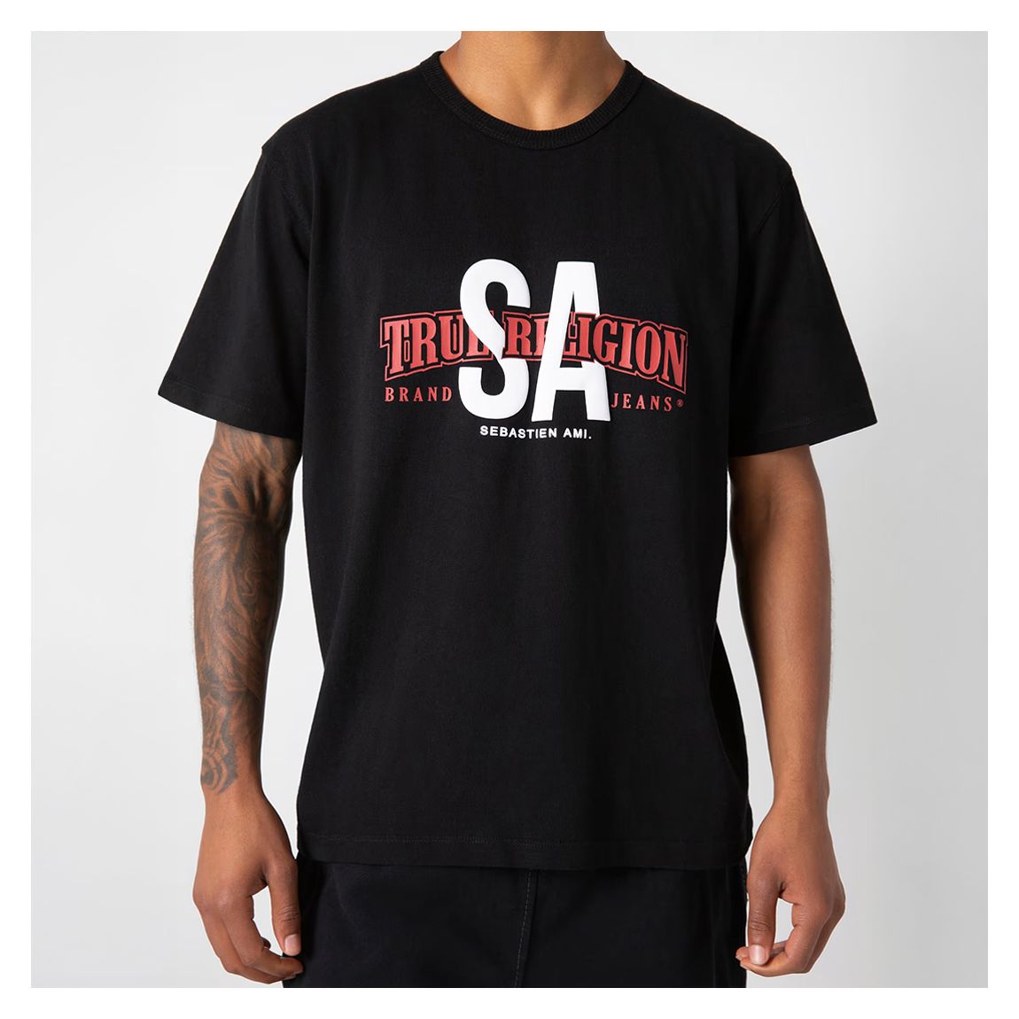 Black Sebastian Ami Printed Cotton T-Shirt main product photo