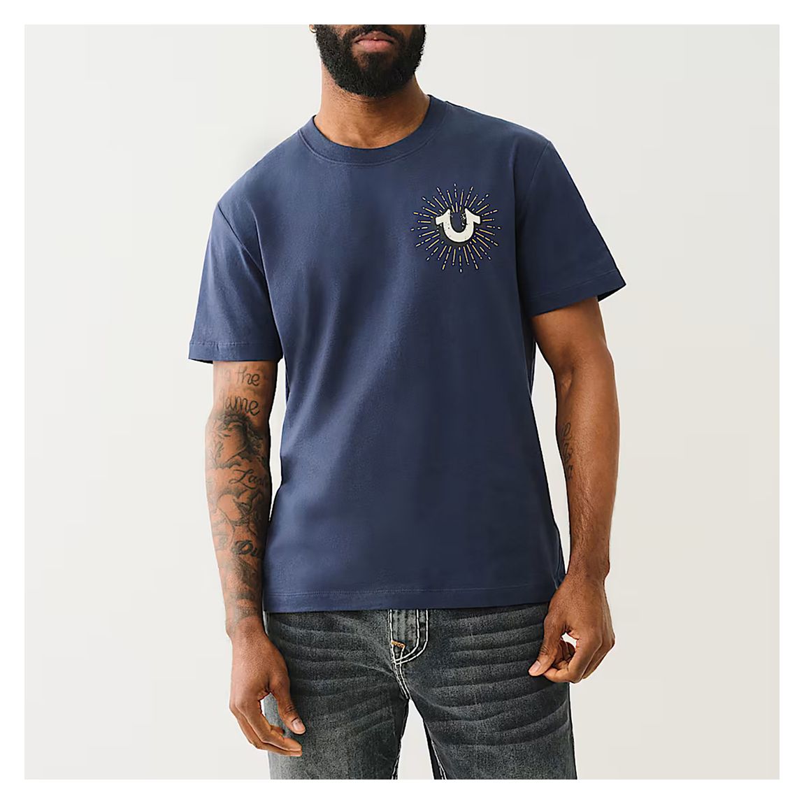 Navy Back Printed Graphic Cotton T-Shirt main product photo