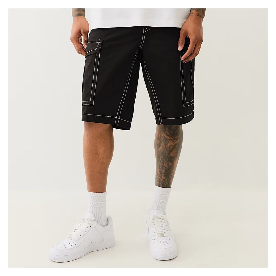 Black Contrast Stitch Shorts main product photo