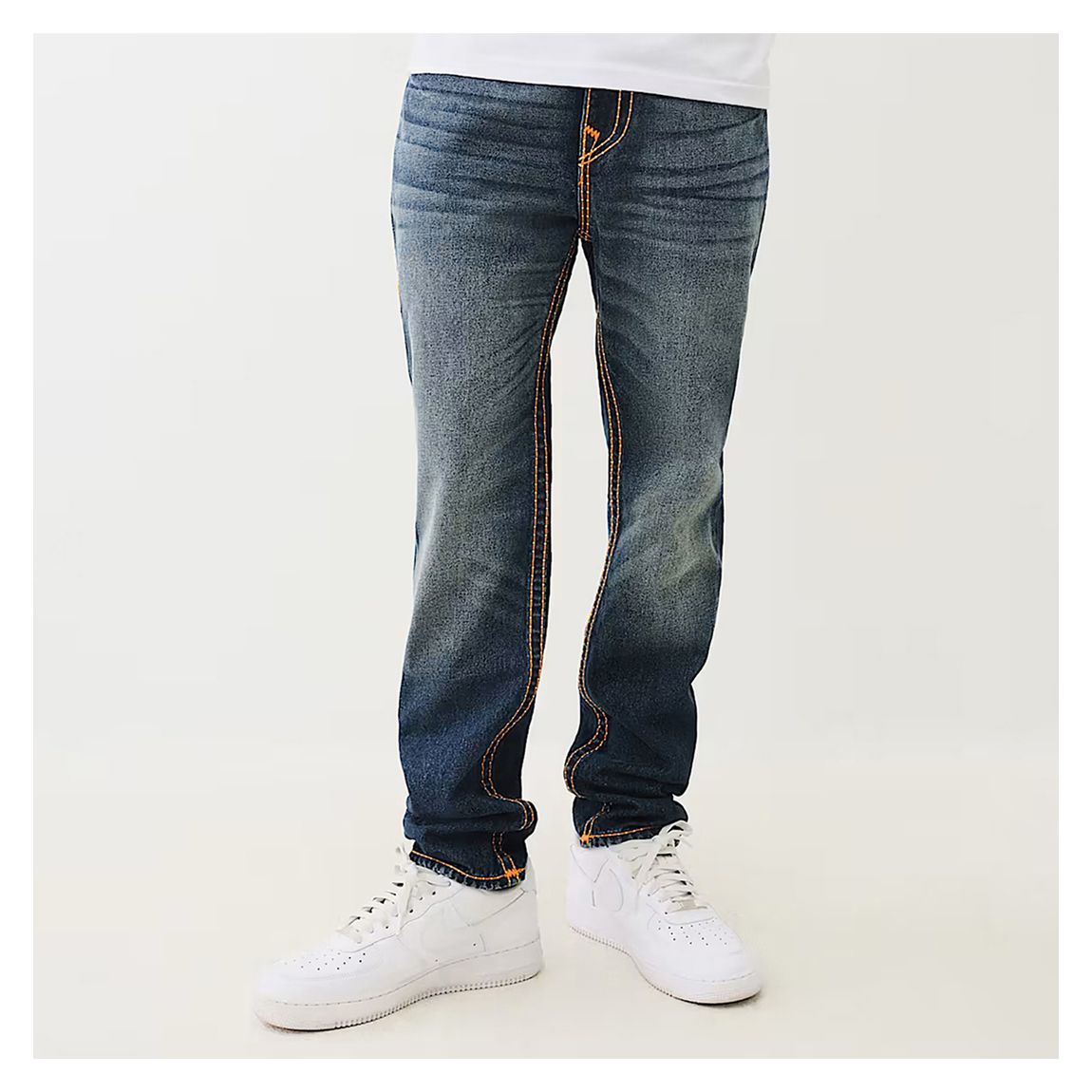 Mid Blue Stitched Tapered Jeans main product photo