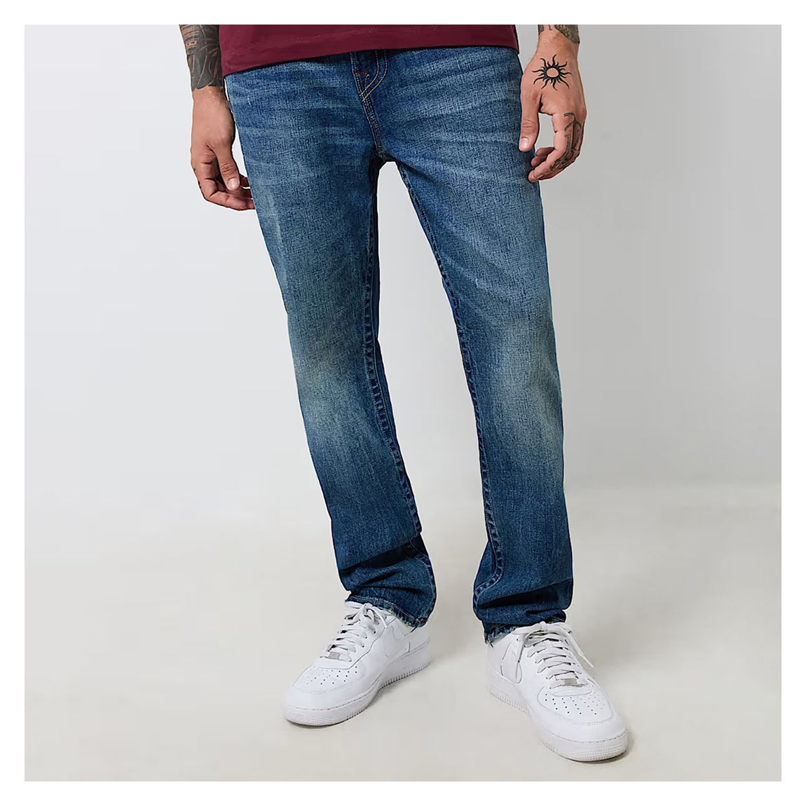 Mid Blue Classic Flap Straight Jeans main product photo