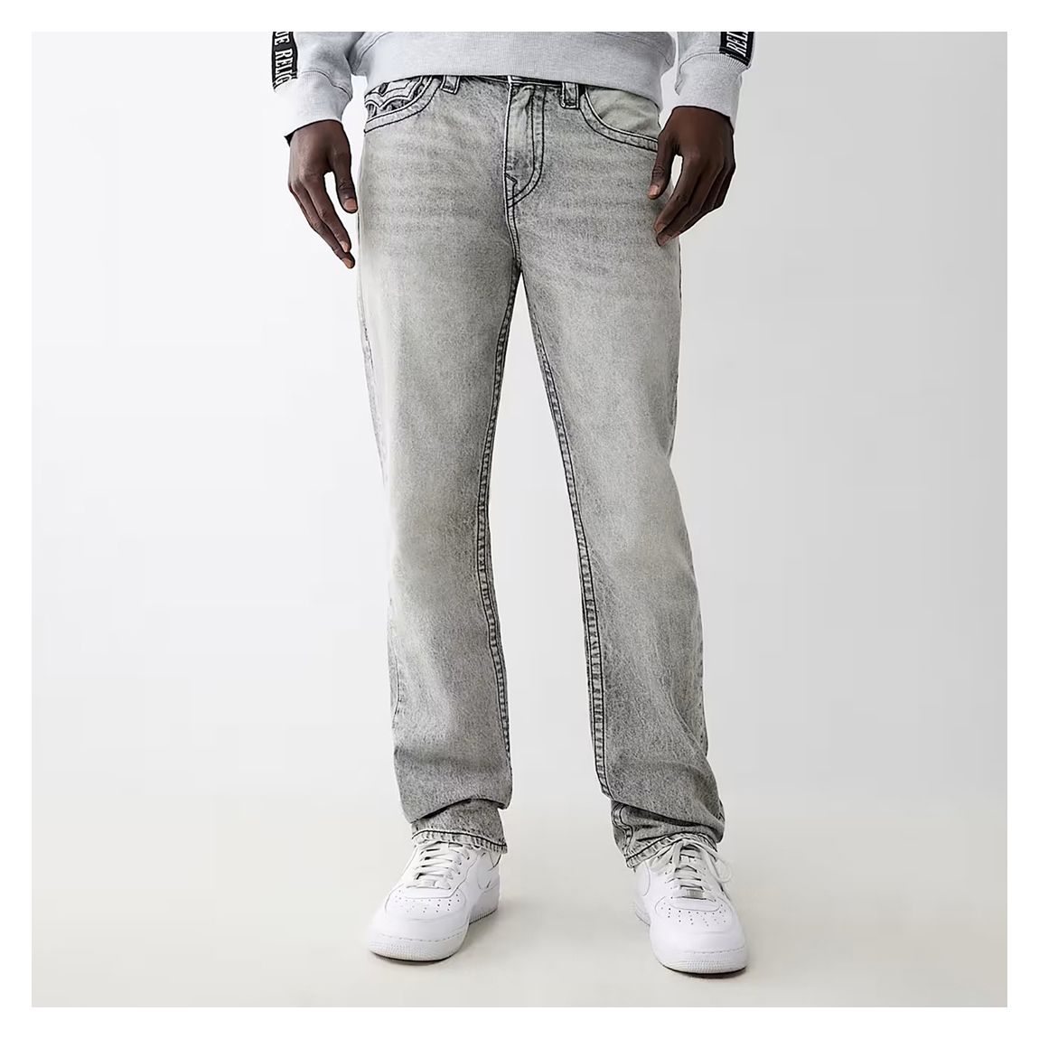Grey Flap Pocket Tapered Jeans main product photo