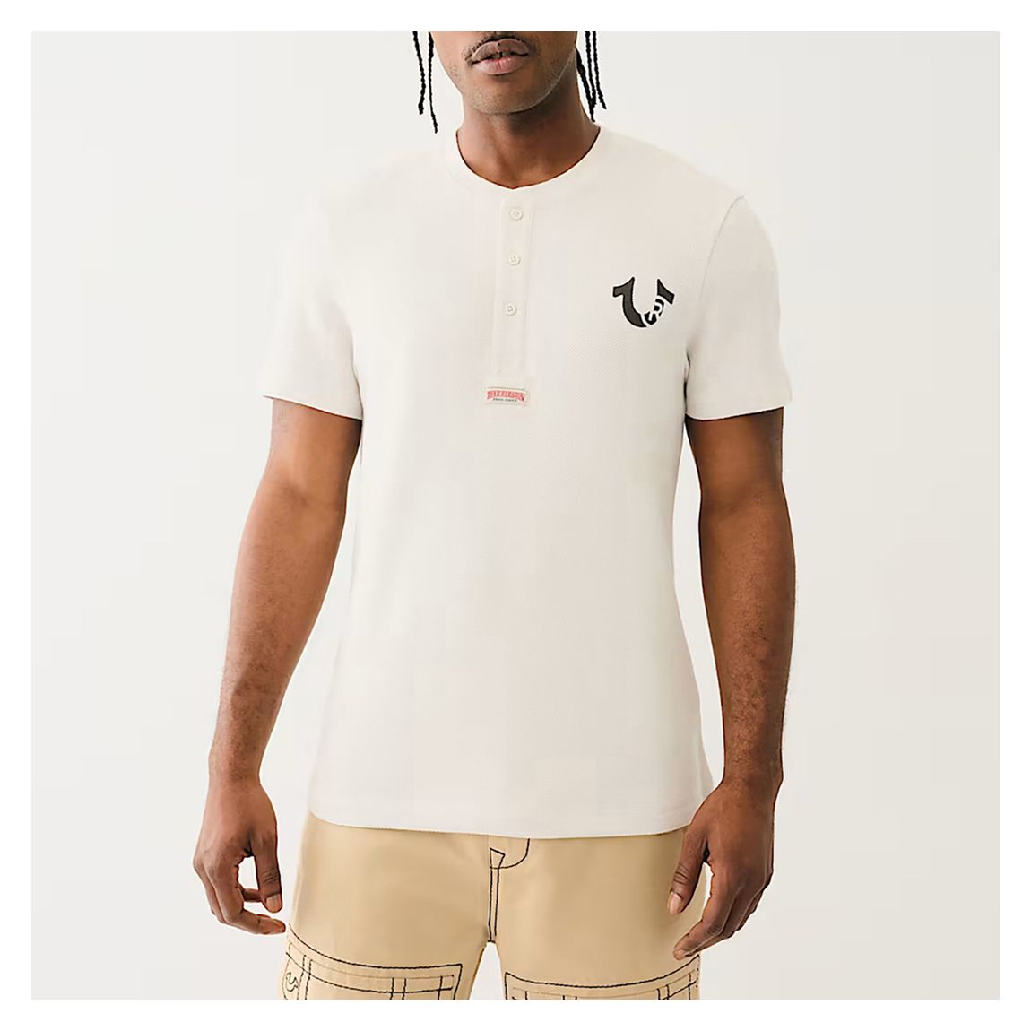 White Buttoned Knit Cotton Top main product photo