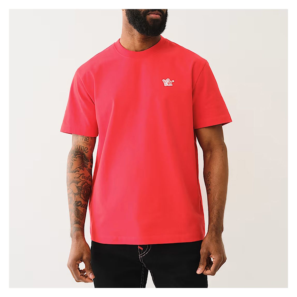 Bright Pink Buddha Embroidered Crew T-Shirt main product photo
