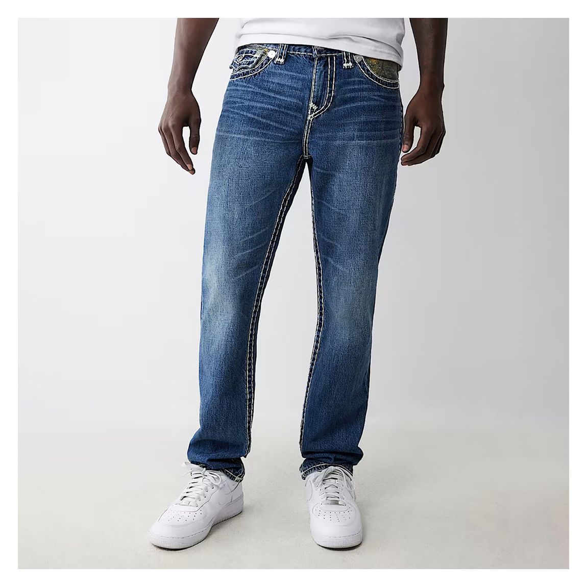 Mid Blue Contrast Tapered Jeans main product photo
