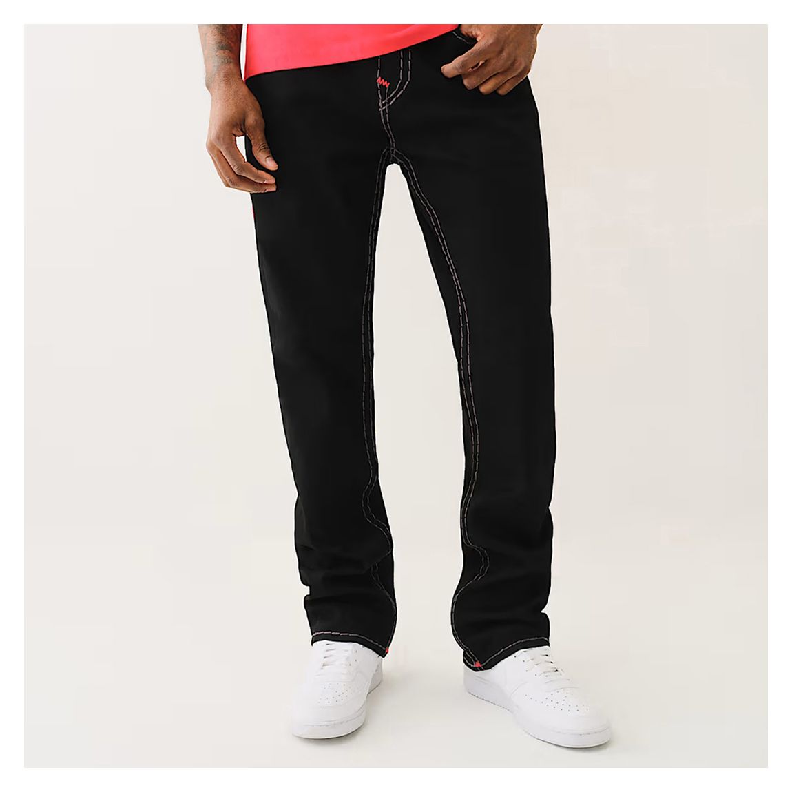 Black Contrast Stitch Tapered Jeans main product photo